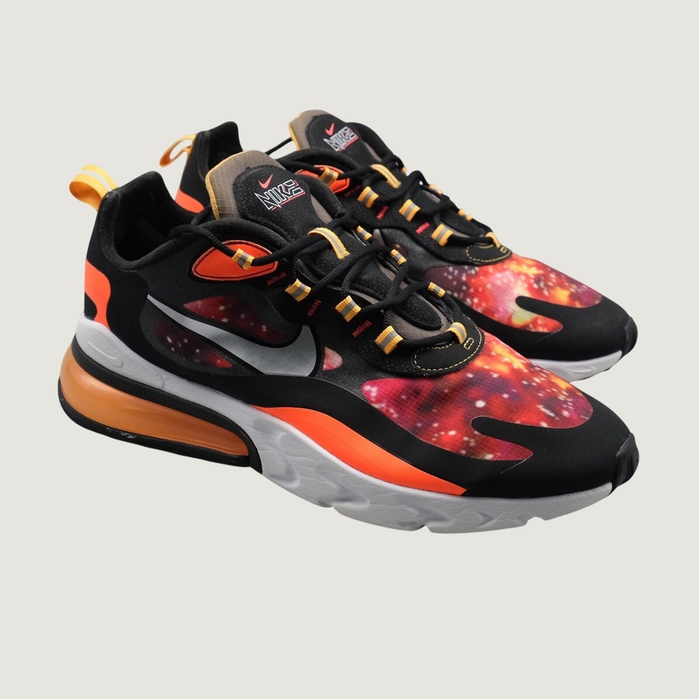 Nike Air Max 270 React Men's Size 10 Black Magma Orange Supernova CW8567-001